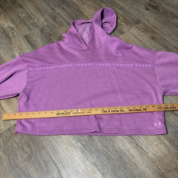 Under Armour Women's UA Taped Fleece Hoodie Size SMALL Polar Purple - Picture 11 of 13